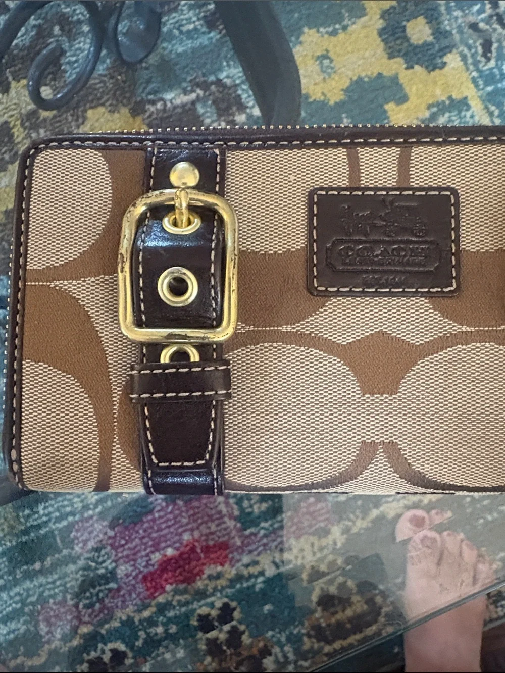 Coach Zoe Accordion Wallet Brown with Gold Hardware